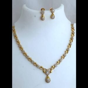 Premium Matte Finish Drop Necklace - JCNL023 - Image 2