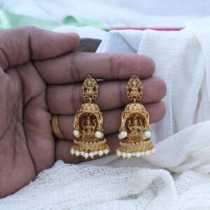 Premium Antique Temple Jhumka JCER031 - Image 2