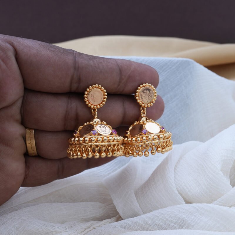 Micro Plated Coin Jumka - JCER063 - Image 2