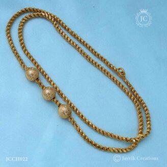 Micro Plated 3 Ball Mugappu Chain - JCCH022