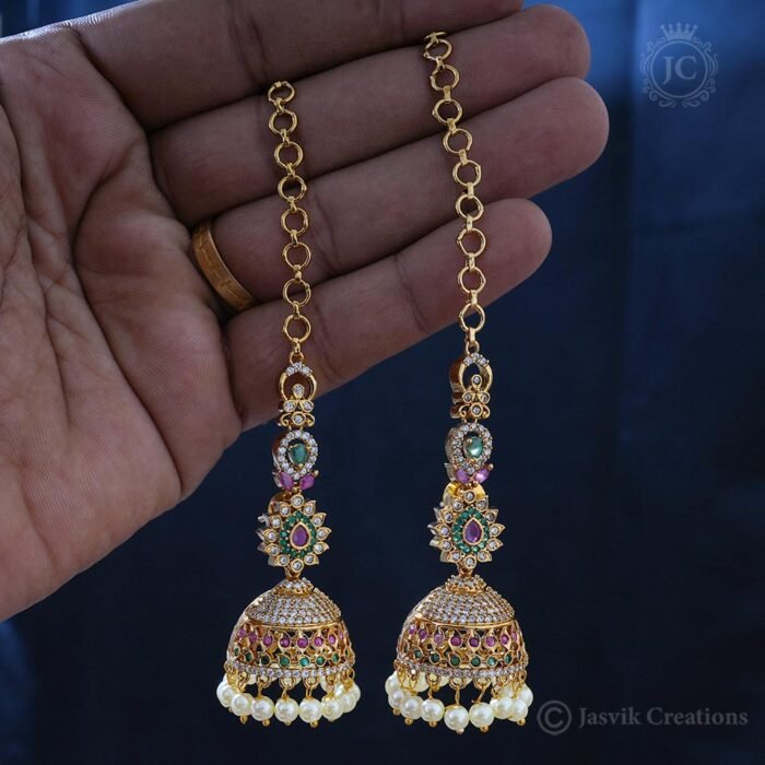 Traditional Antique Jumka With Mattal JCER036 750 Traditional Antique Jumka With Mattal JCER036 750