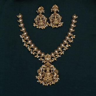Premium Nakshi Antique Gold Replica Necklace - JCNL102