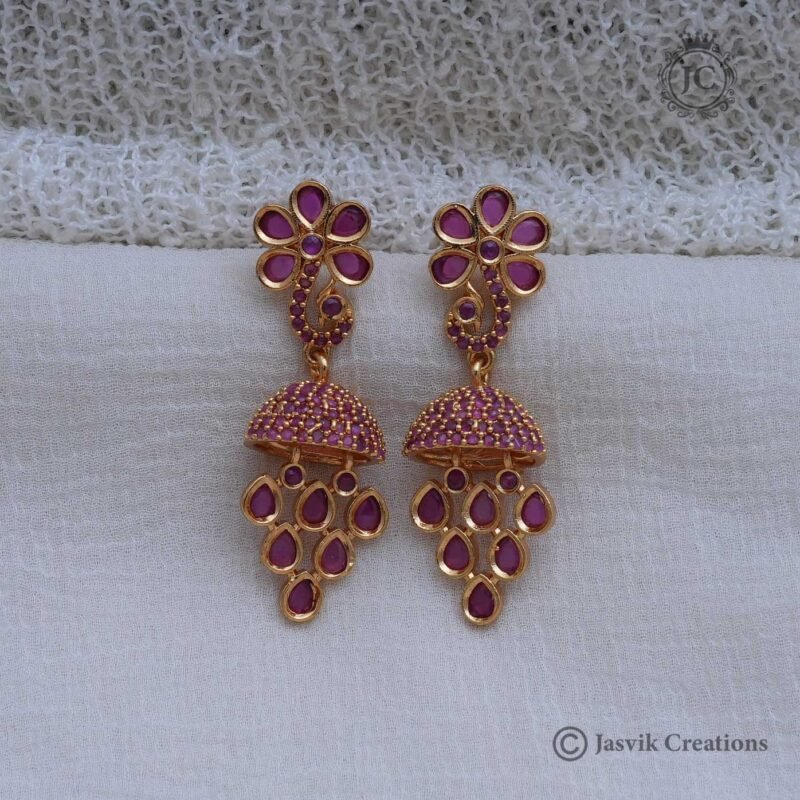 Micro Plated Ad Jhumka - JCER150 - Image 2