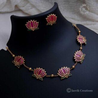 2 Matte Lotus Necklace JCNL132 299(a)