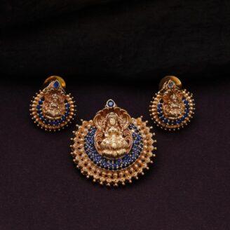 Premium Stone Lakshmi Pendent set - JCPT034