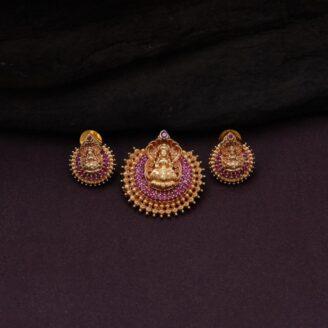 Premium Stone Lakshmi Pendent set - JCPT035
