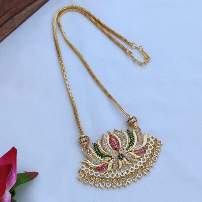 5 Micro Plated Lotus Dollar Chain JCNL128 599