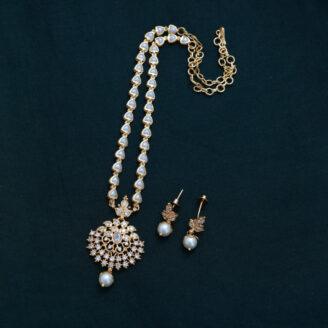 Micro plated Simple Pearl Necklace - JCNL094
