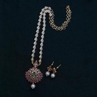 Micro plated Simple Pearl Necklace - JCNL095