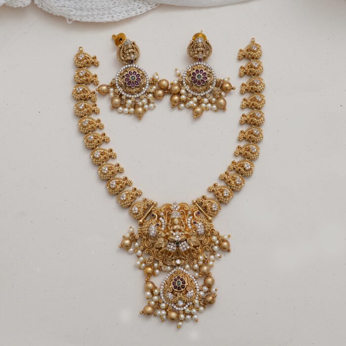 Premium Antique Gold Lakshmi Peacock JCHM019 1299
