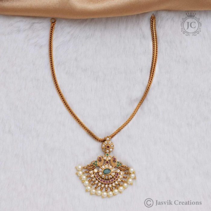 139 Premium Antique Atikkai Necklace 320 with Back Chain JCCH139 (4) A
