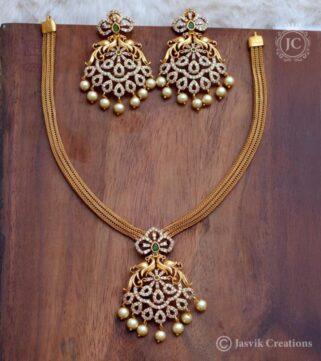 Premium Antique Necklace with Back Chain - JCNL179