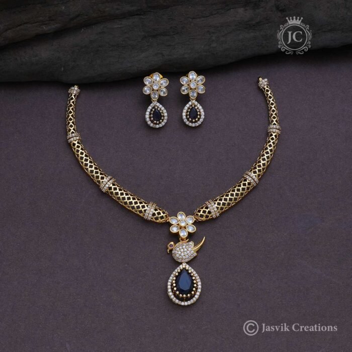 157 Antique-Parot-Necklace---Blue-colour JCNL157-650-(1)