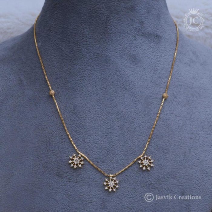 161 Diamond Look Simple Microplated Necklace JCNL161 299 (1)
