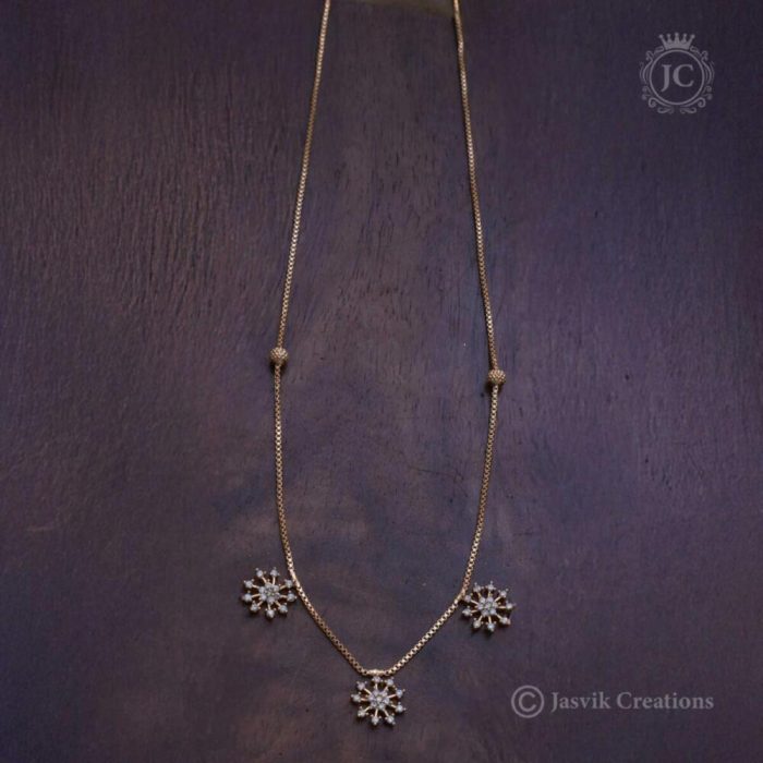 161 Diamond Look Simple Microplated Necklace JCNL161 299 (2)