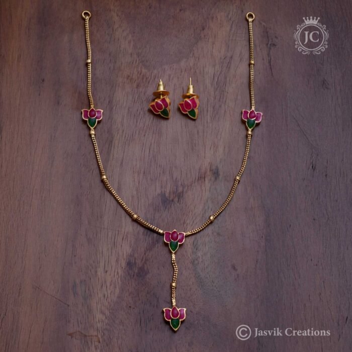 184 Antique Simple Lotus Necklace 499 JCNL184 (1)