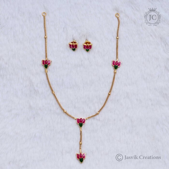 184 Antique Simple Lotus Necklace 499 JCNL184 (2)