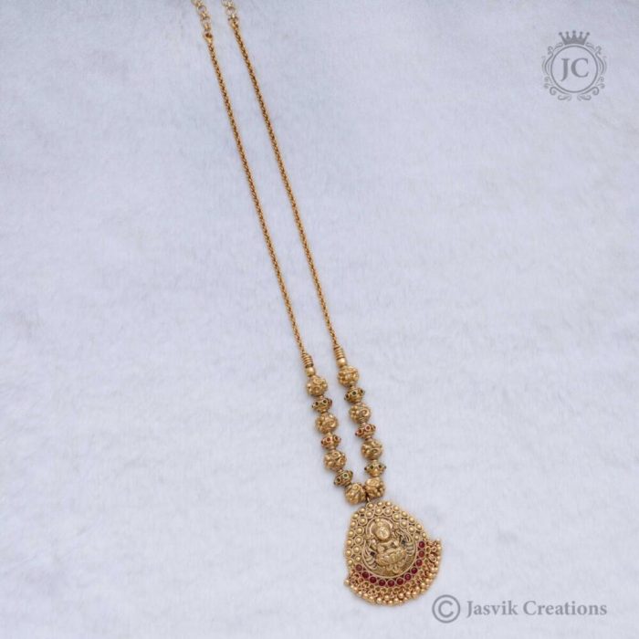 60 Premium BRass Base Ball Chain with Lakshmi Pendent Mid Haram JCHM060 899 (5)