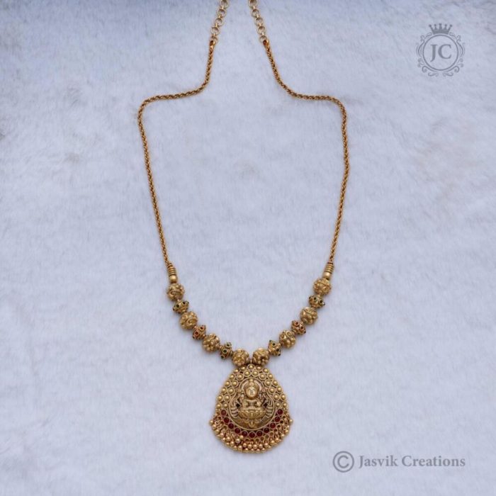 60 Premium BRass Base Ball Chain with Lakshmi Pendent Mid Haram JCHM060 899 (6)