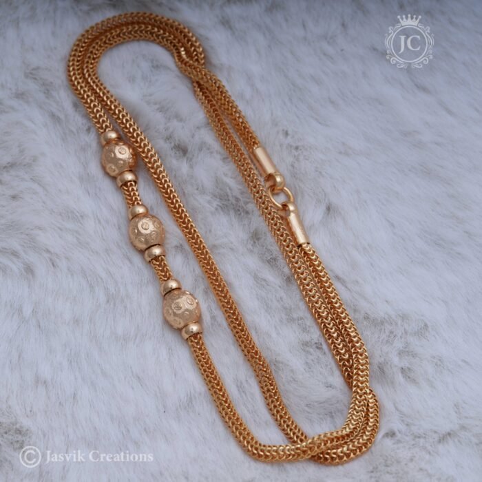 Micro Gold 3 Ball Mugappu Chain