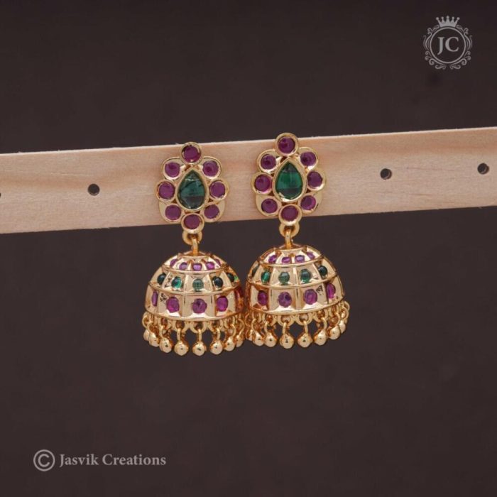Microplated Real Kemp Jhumka 450 JCER061
