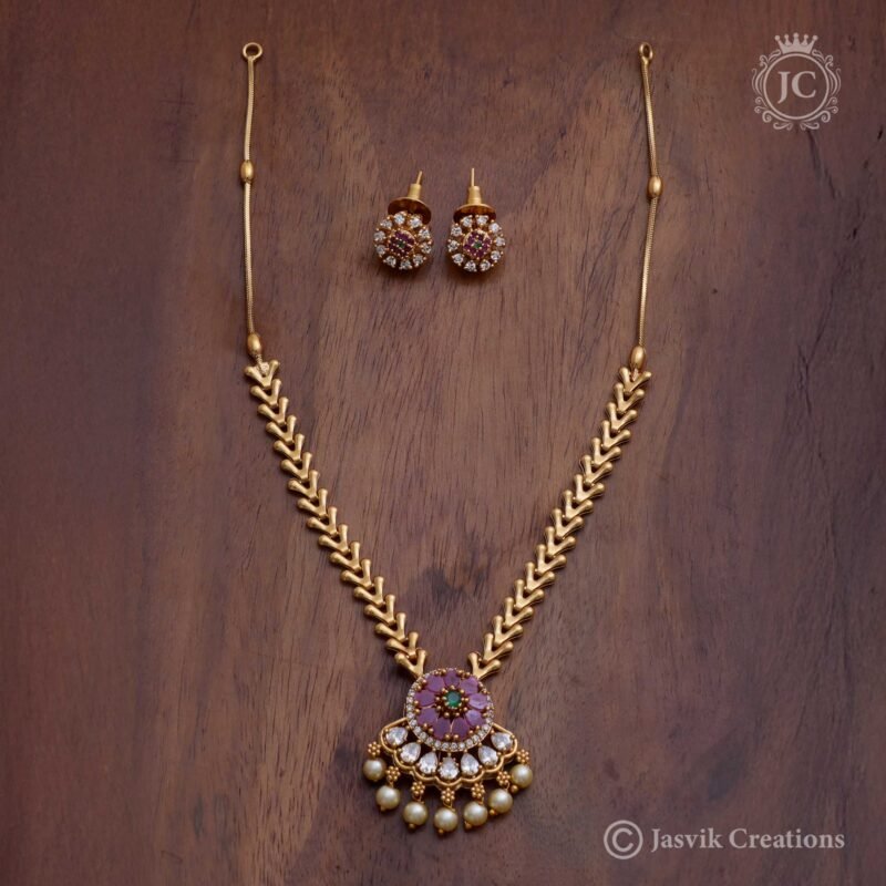 Simple Premium necklace with Back Chain  - JCNL182