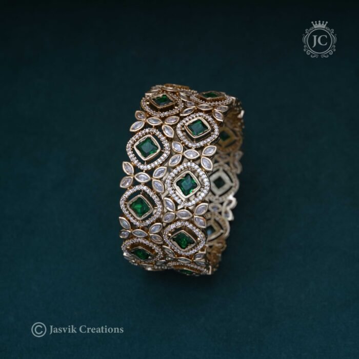 Victorian Emerald Broad Bangle -JCBN098 (Add (3)