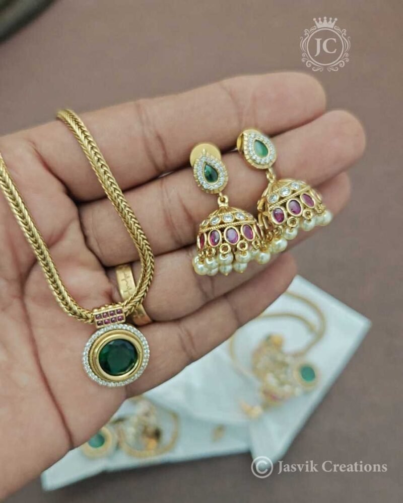 Antique-Atikkai-with-Jhumka - JCNL156 - Image 4