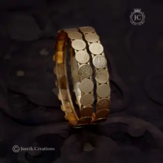 Lakshmi-Coin-Micro-Gold-Bangle - JCBN108