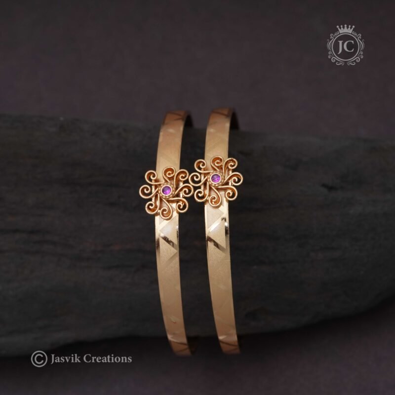 Micro Gold Kada Bangle - JCBN124