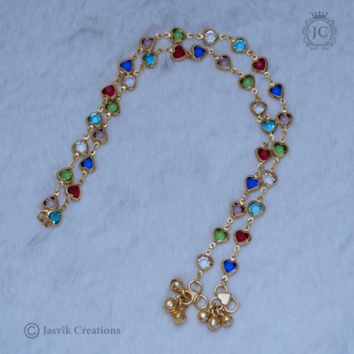 13 Crystal colourful anklet JCAT013 350re A (3)
