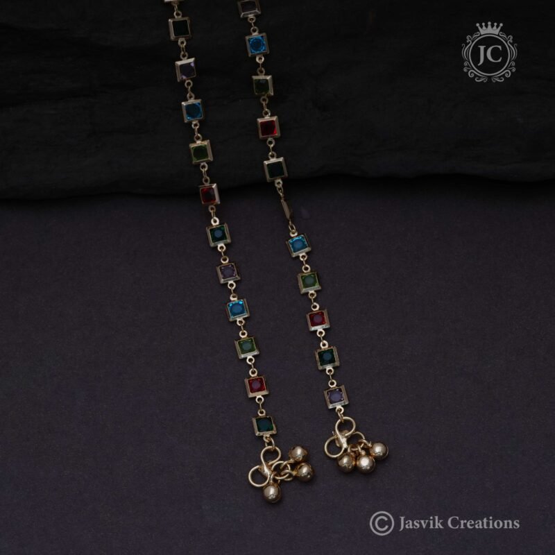 Crystal colourful anklet - JCAT014