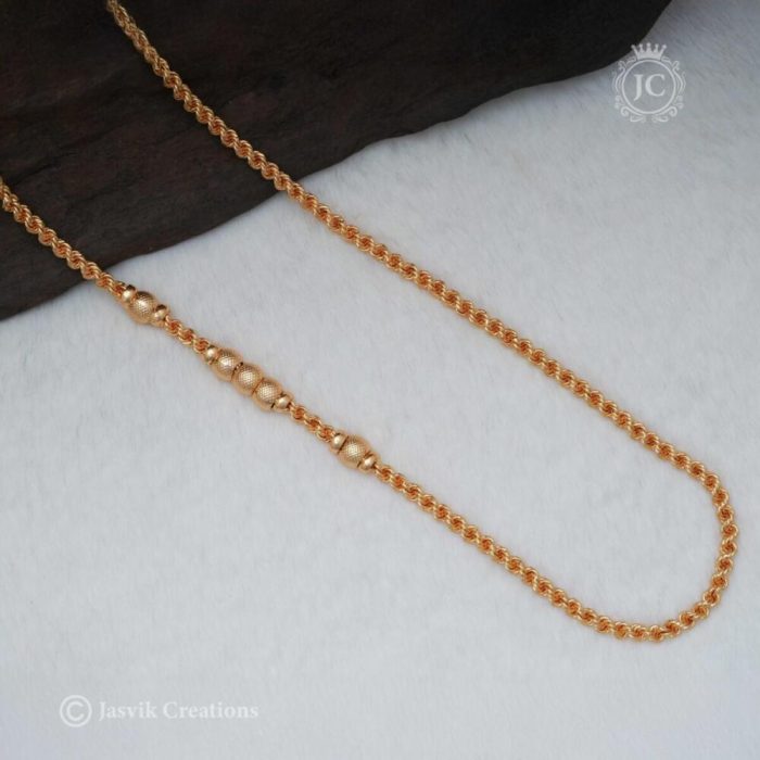 152 Micro Plated 5 Ball Murukku Chain - JCCH152 550 (2)