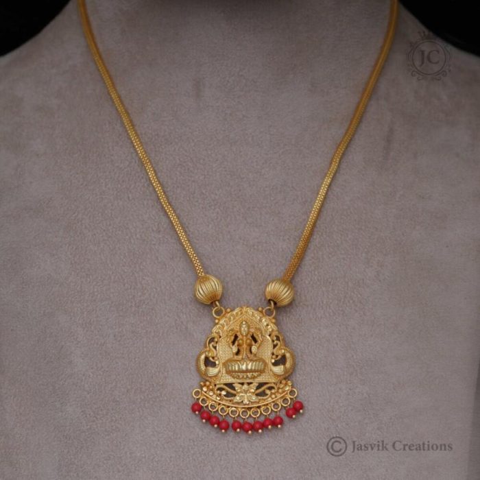 166 Forming-Laksh,i-Dollar-Chain-with-Corel-Beads- JCCH166--750-(4)