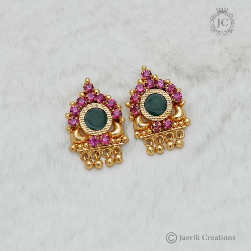 Micro Plated Palak Earrings - JCER188 - Image 2