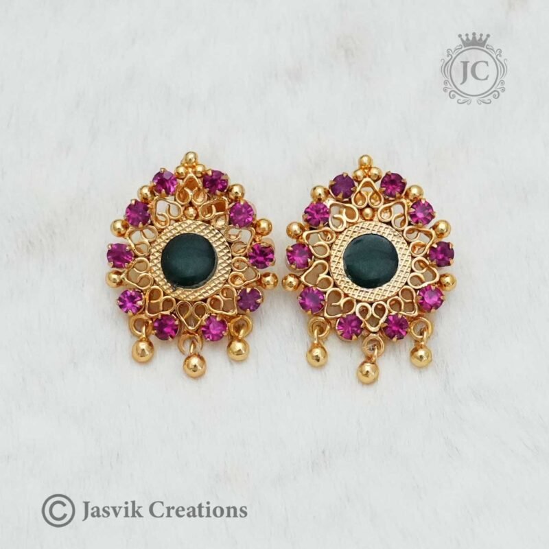 Micro Plated Palak Earrings - JCER189 - Image 2