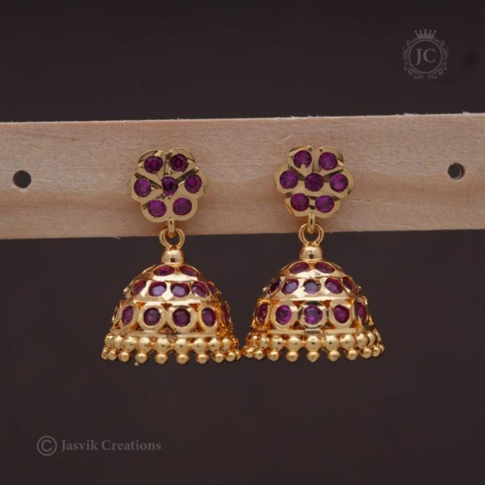 202 Impon Jhumka Rani Pink JCER202 399