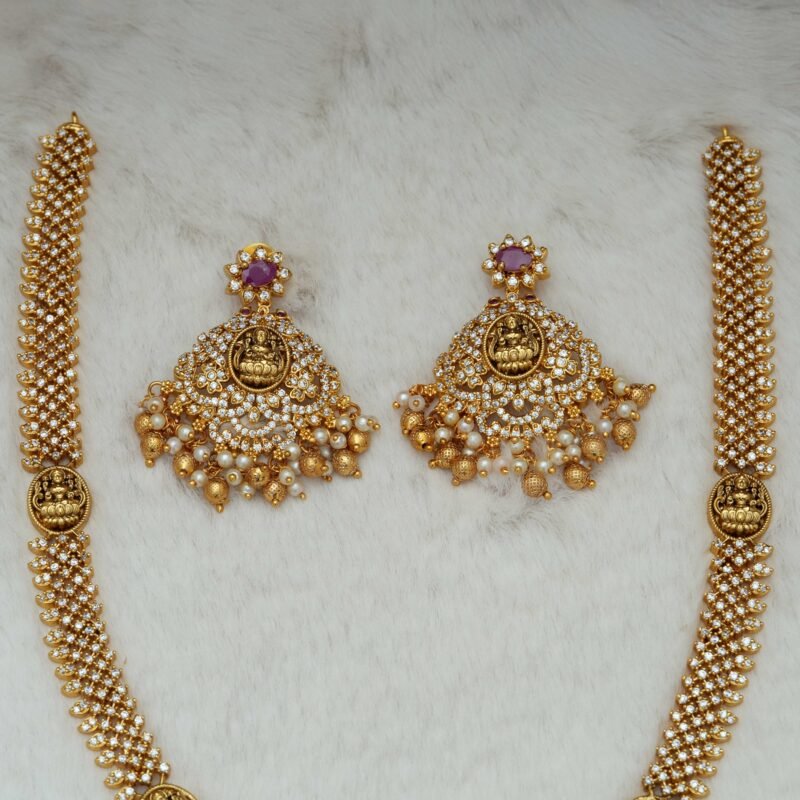 Premium AD Lakshmi Haram -  JCHM061 - Image 3