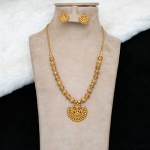Premium Brass Base Ball Chain with Lakshmi Pendent Mid Haram - JCHM102 - Image 3