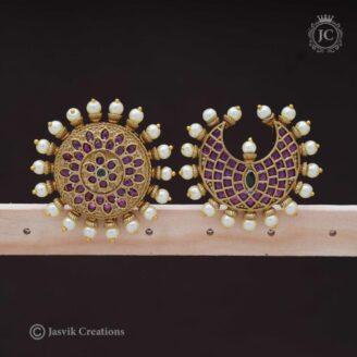 Premium Real Kemp Surya Chandra Jadai Set - JCHB008