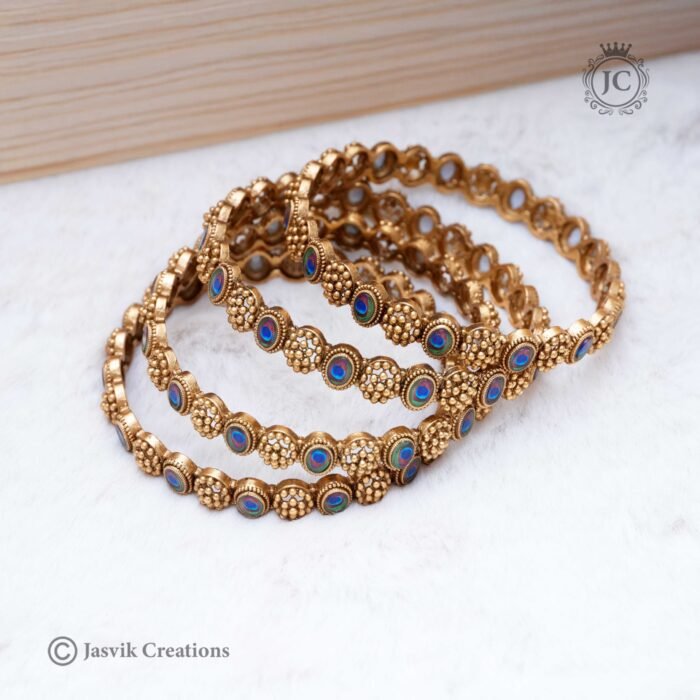 137 Peacock Feather Pattern Bangle Set JCBN137- 350 (2)