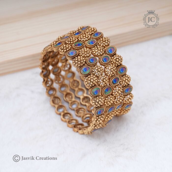 137 Peacock Feather Pattern Bangle Set JCBN137- 350 (3)