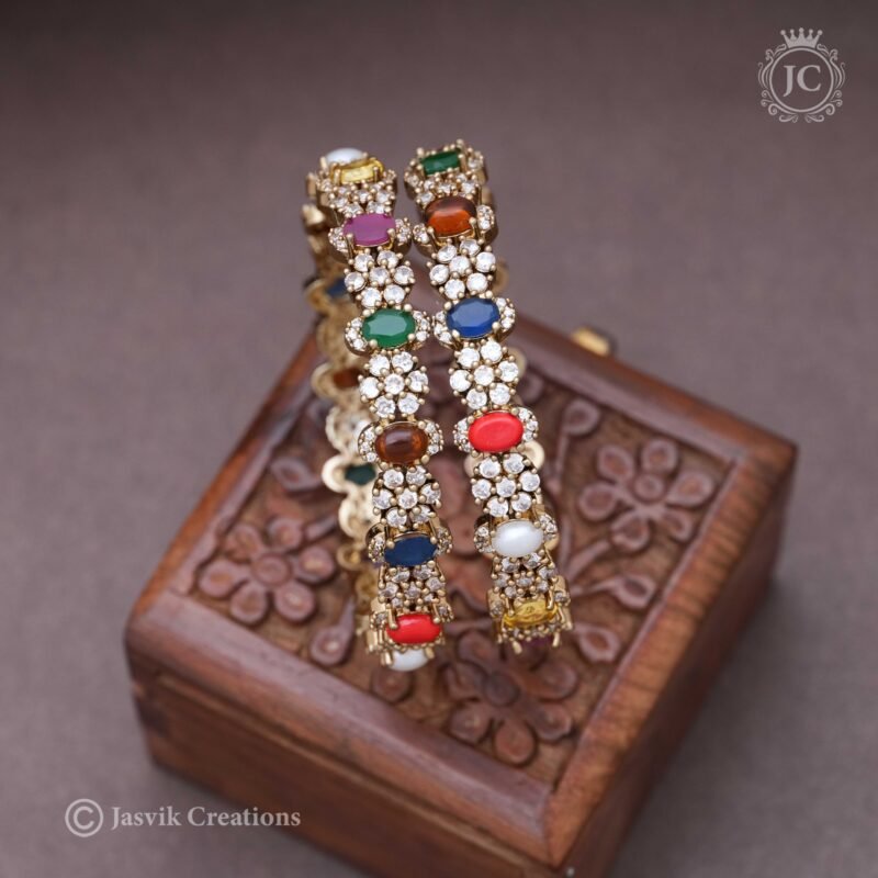 Premium Victorian Navaratnam Bangle - JCBN143 - Image 2