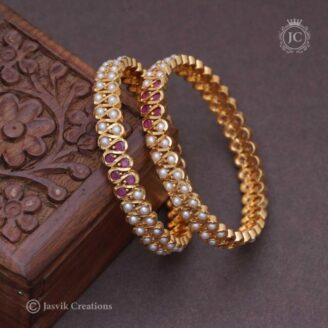 Impon 2 Line Muthu Bangle - JCBN149