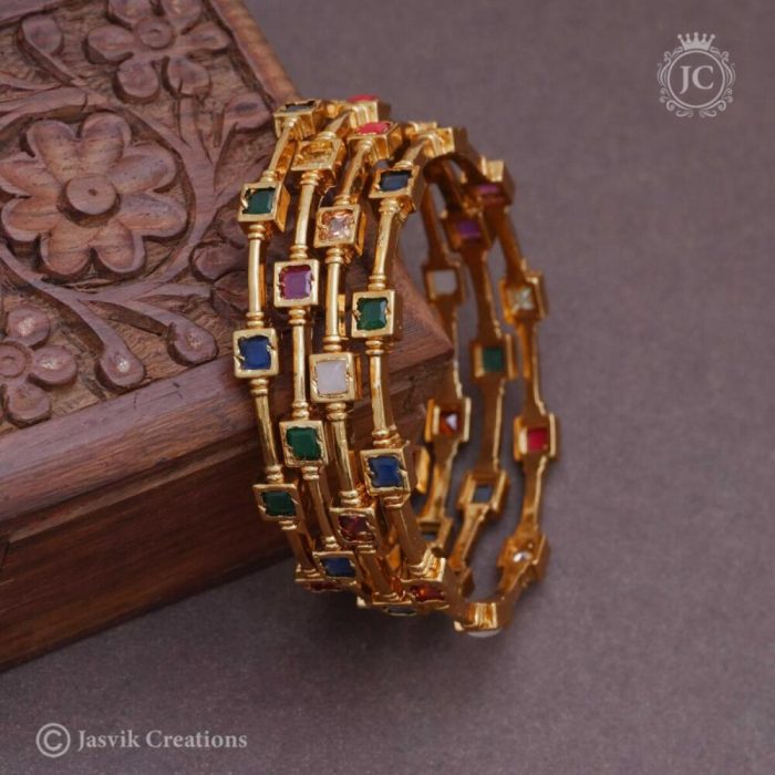 153 Navarathna Set Bangle - JCBN153 - 950
