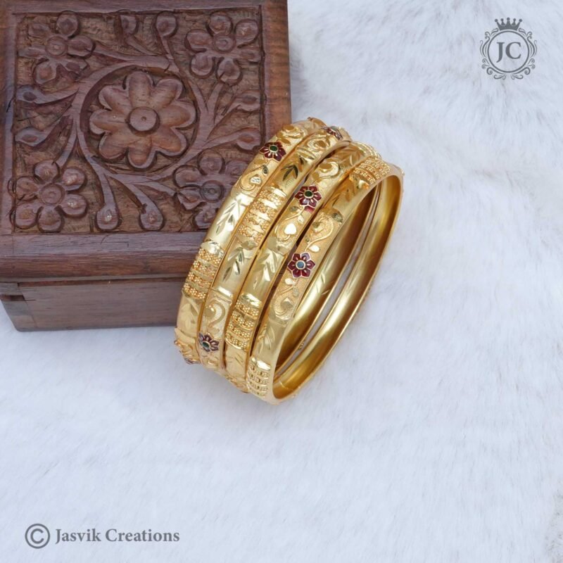 Gold Look Budget Friendly Bangle - JCBN168 - Image 2