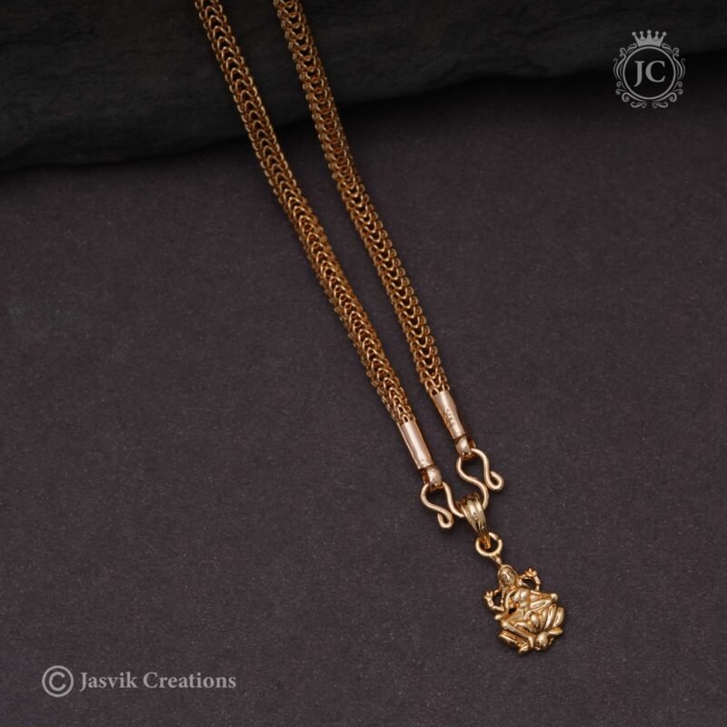 Micro-Plated-Short-Net-Chain-with-Lakshmi-Pendent - JCCH231