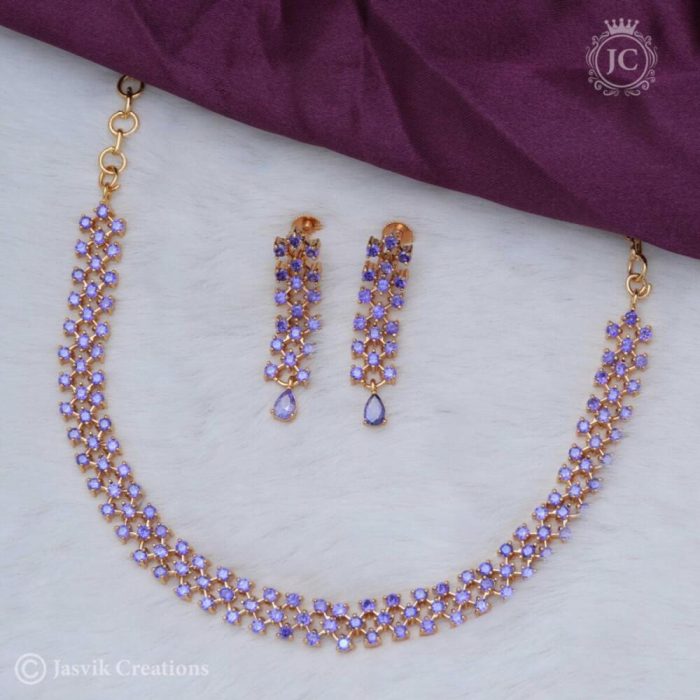 249 Lavender Micro plated NEcklace - JCNL249- 750
