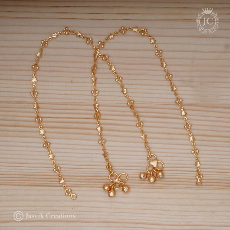 Micro Plated Ball With Box Anklet - JCAT026
