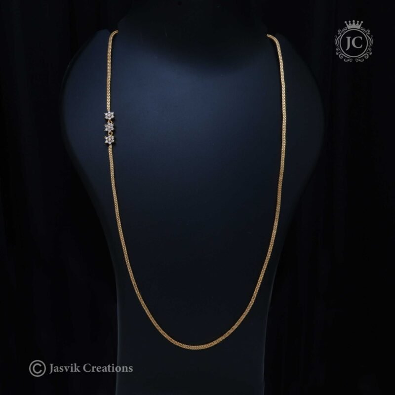 Diamond-Look-3-Star-Mugappu-Chain - JCCH251